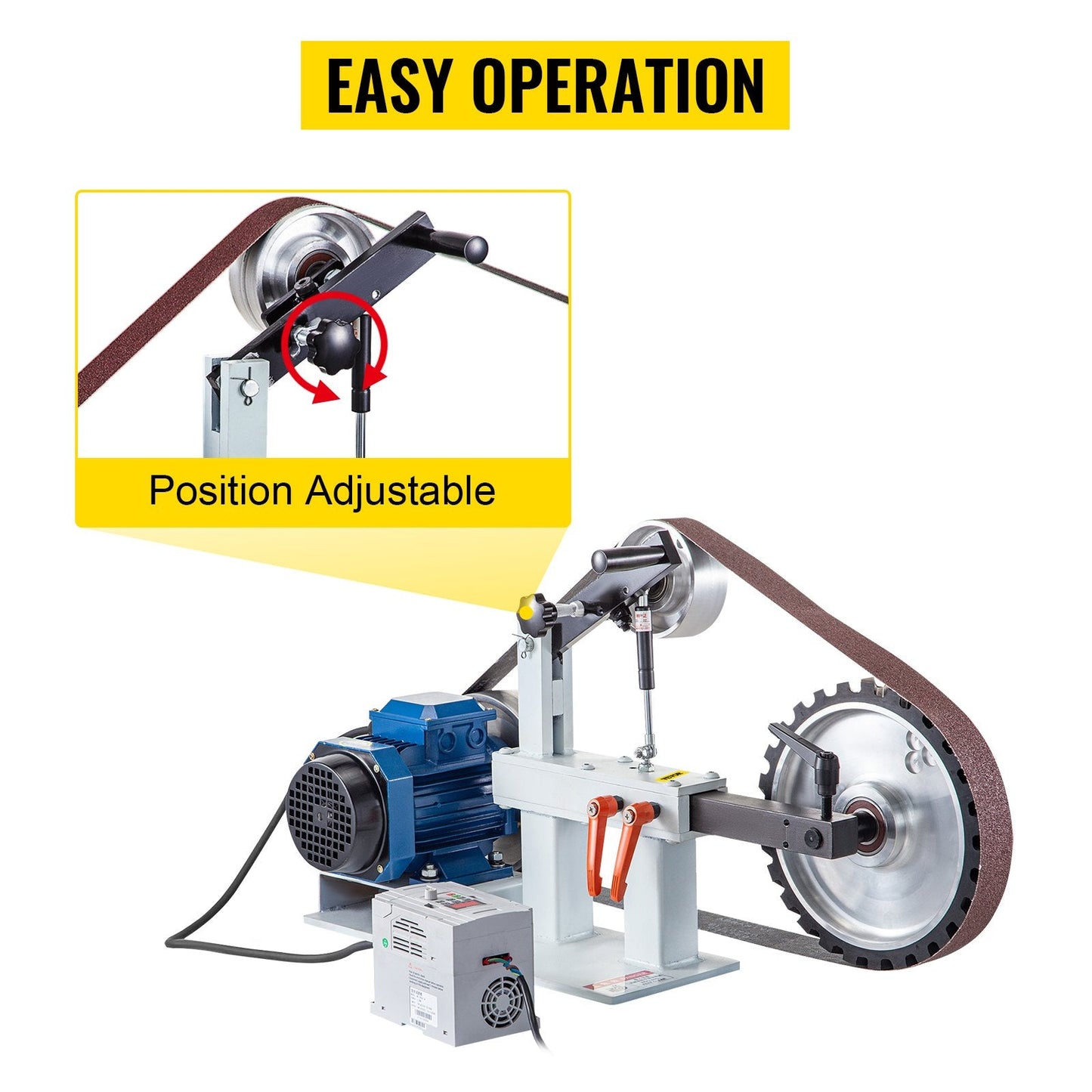 2m x 5.08cm Belt Grinder Sander with 1.5KW Motor & Variable Speed Control