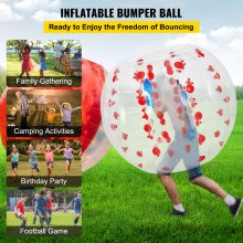 1.5M PVC Transparent Inflatable Bumper Ball for Football – Red Dots, 10 kg