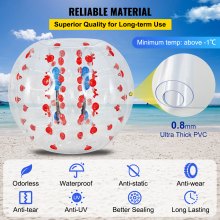 1.5M PVC Transparent Inflatable Bumper Ball for Football – Red Dots, 10 kg