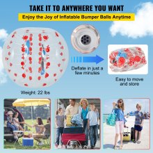 1.5M PVC Transparent Inflatable Bumper Ball for Football – Red Dots, 10 kg