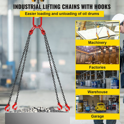 VEVOR Chain Sling 5/16'' x 5'  Engine Lift Chain G80 Alloy Steel Engine Chain Hoist