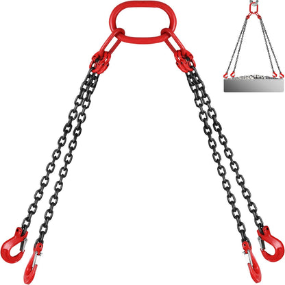 Heavy Duty 4-Leg Chain Sling, 8mm G80 Alloy Steel, 5T Capacity, 1.5m Length