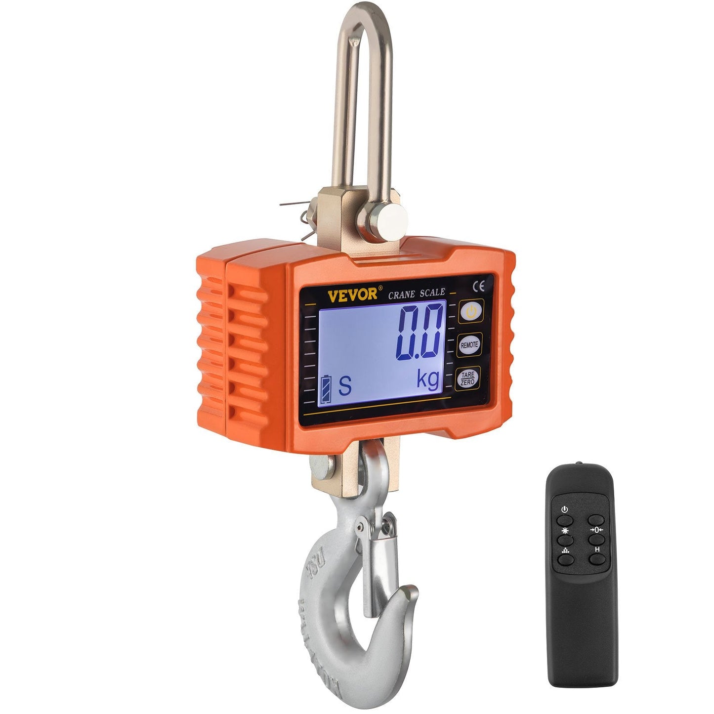 Industrial Digital 1000KG Crane Scale with LED Display, Orange, Heavy Duty