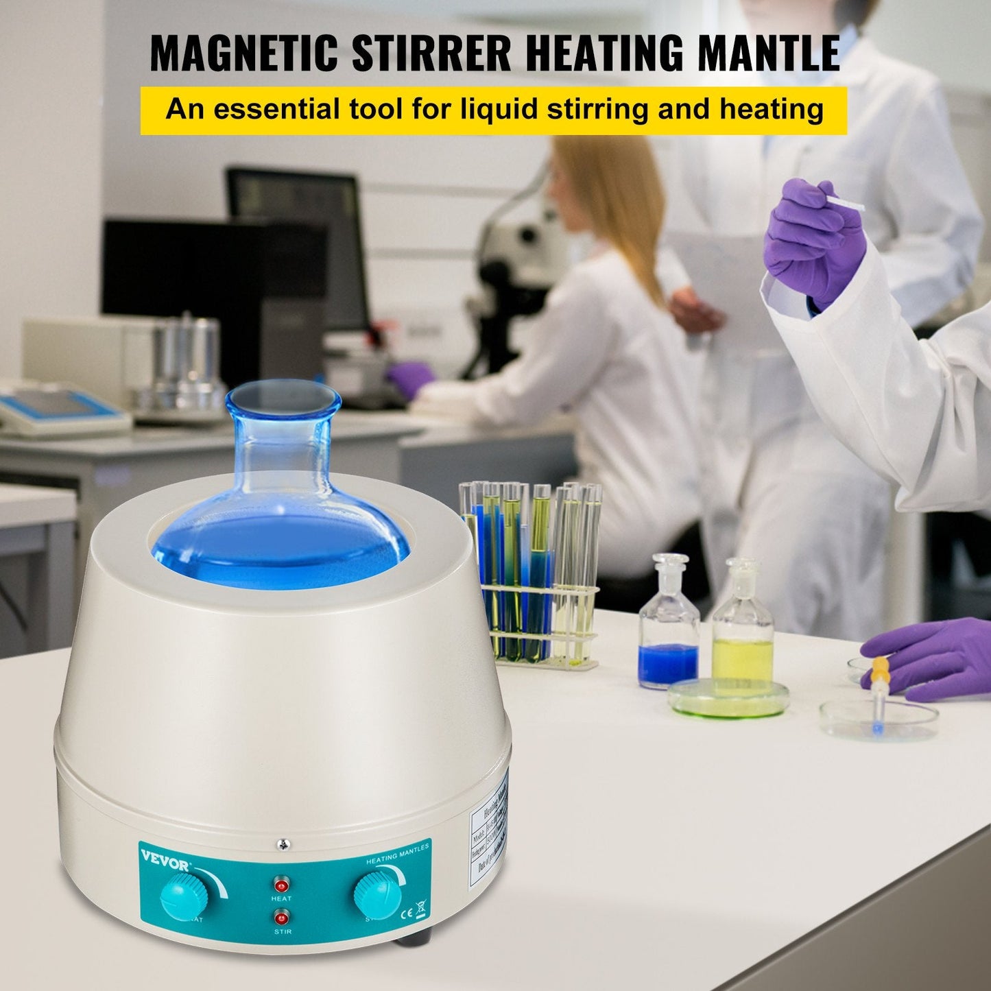 1000ml Lab Heating Mantle with Magnetic Stirrer, 500W, 220V, 0-2000rpm
