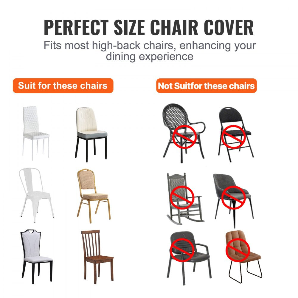 VEVOR Stretch Spandex Folding Chair Covers, Universal Fitted Chair Cover, Removable Washable Protective Slipcovers, for Wedding, Holiday, Banquet, Party, Celebration, Dining (100PCS White)