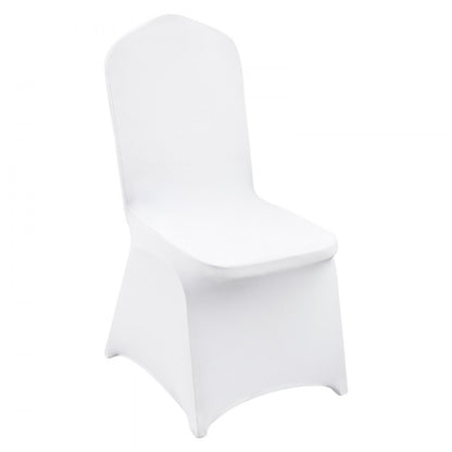 VEVOR Stretch Spandex Folding Chair Covers, Universal Fitted Chair Cover, Removable Washable Protective Slipcovers, for Wedding, Holiday, Banquet, Party, Celebration, Dining (100PCS White)