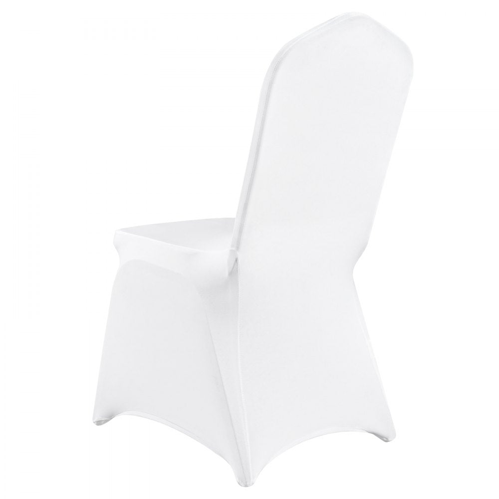 VEVOR Stretch Spandex Folding Chair Covers, Universal Fitted Chair Cover, Removable Washable Protective Slipcovers, for Wedding, Holiday, Banquet, Party, Celebration, Dining (100PCS White)