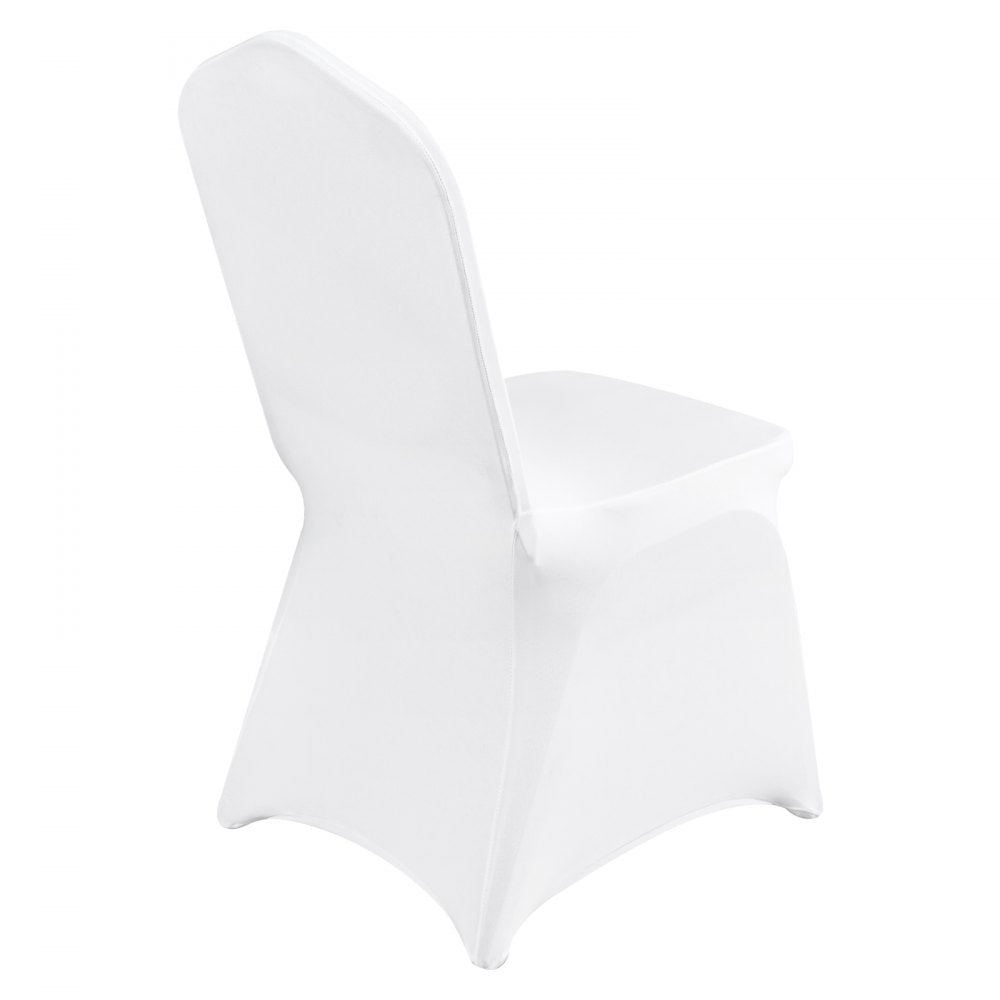 VEVOR Stretch Spandex Folding Chair Covers, Universal Fitted Chair Cover, Removable Washable Protective Slipcovers, for Wedding, Holiday, Banquet, Party, Celebration, Dining (100PCS White)