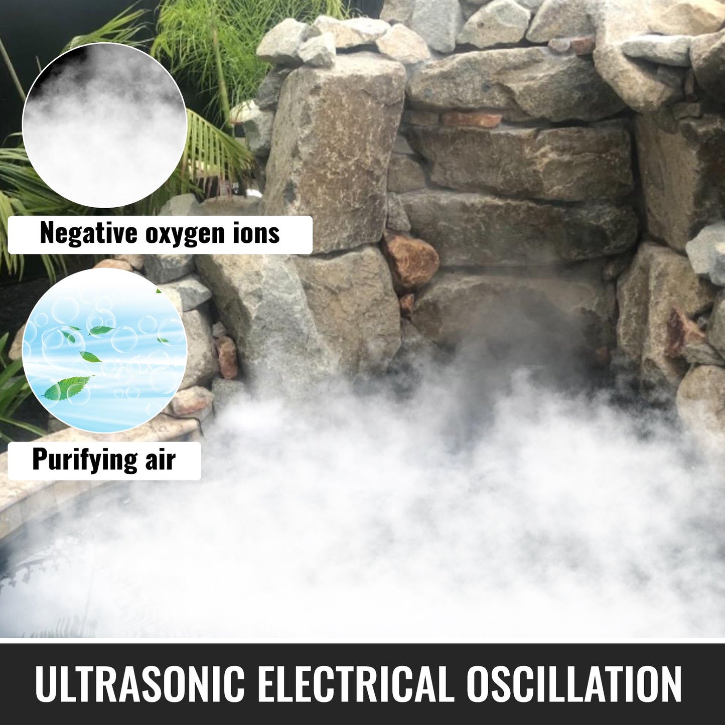 VEVOR 10 Head Ultrasonic Mist Maker Fogger 250W Mist Maker Fogger Air Humidifier