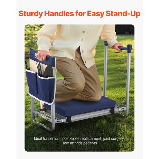 Garden Kneeler and Seat 11" Wide Pad 360lbs Folding Garden Stool Non Slip