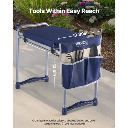 Garden Kneeler and Seat 11" Wide Pad 360lbs Folding Garden Stool Non Slip