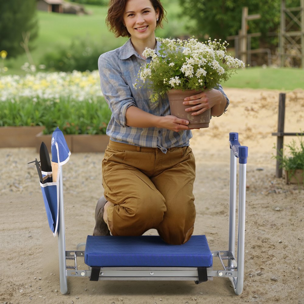 Garden Kneeler and Seat 11" Wide Pad 360lbs Folding Garden Stool Non Slip