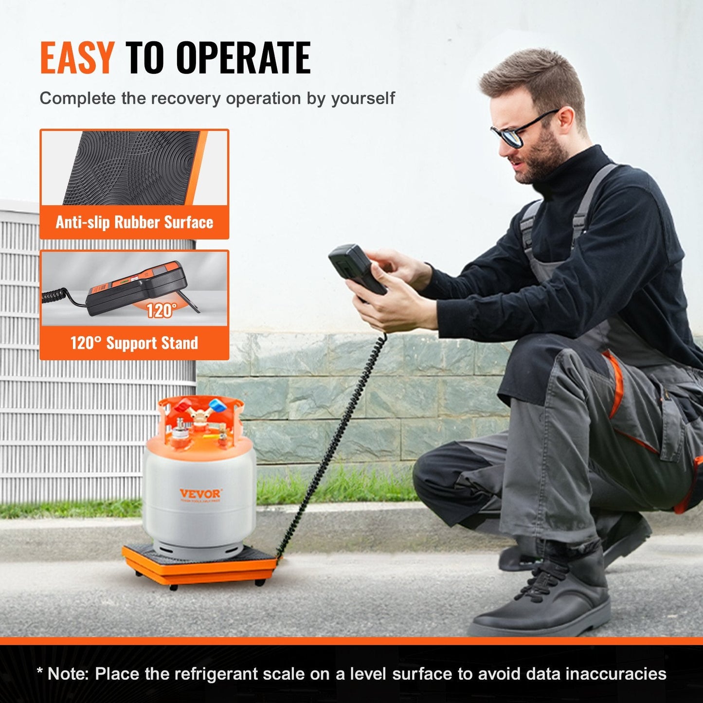 Digital Refrigerant Scale 50 kg HVAC with Wired Remote & Case, High Precision