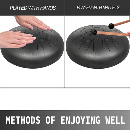 VEVOR Steel Drum 13 Notes Percussion Instrument 12 Inches Tongue Drum, Steel Tongue
