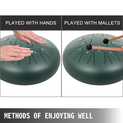 VEVOR Steel Drum 13 Notes Percussion Instrument 12 Inches Tongue Drum, Steel Tongue