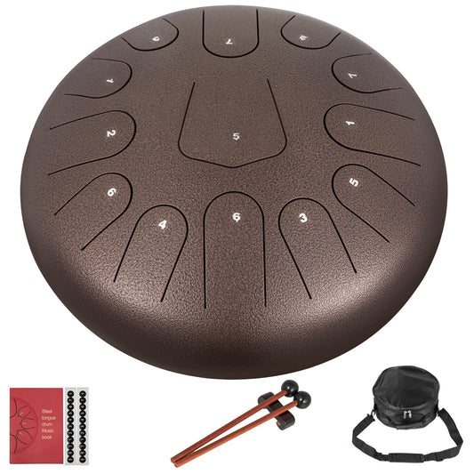 VEVOR Steel Drum 13 Notes Percussion Instrument 12 Inches Tongue Drum, Steel Tongue