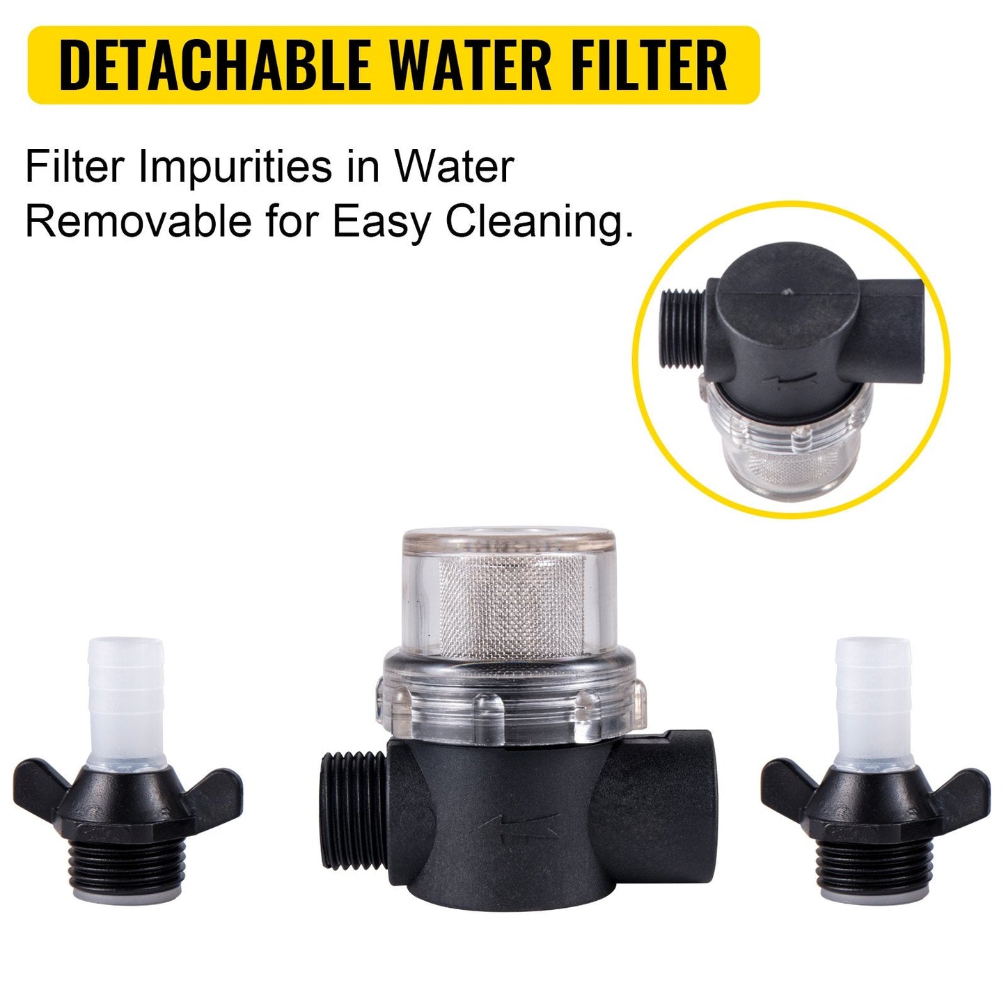12V RV Water Pump, 20 L/min, 70 PSI, with 7.6m Hose for Marine and Caravan