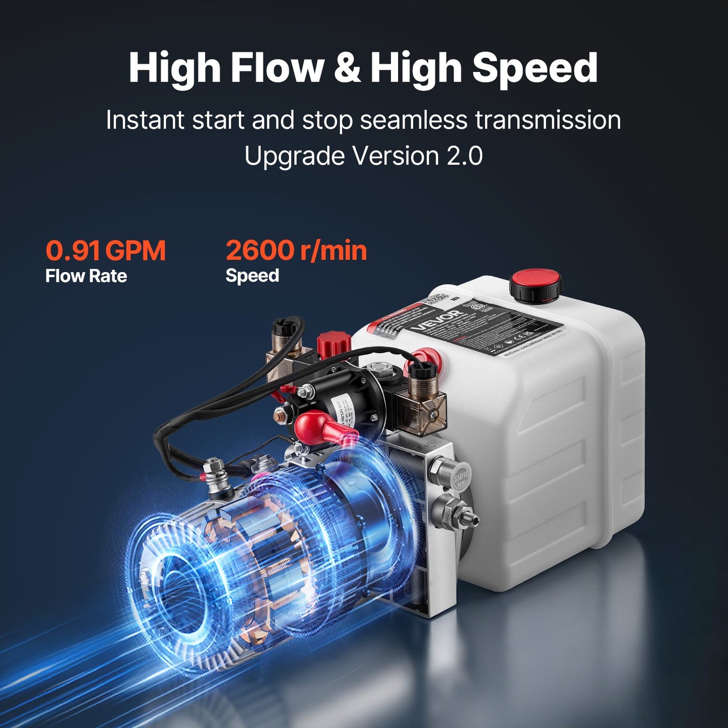 3L Hydraulic Pump, Double Acting Dump Trailer Pump, 22Mpa Max Relief Pressure & 3.4L/min Flow Rate, DC 12V 1.6KW Hydraulic Power Unit for Dump Trailer Car Lifting (Horizontal Installation)