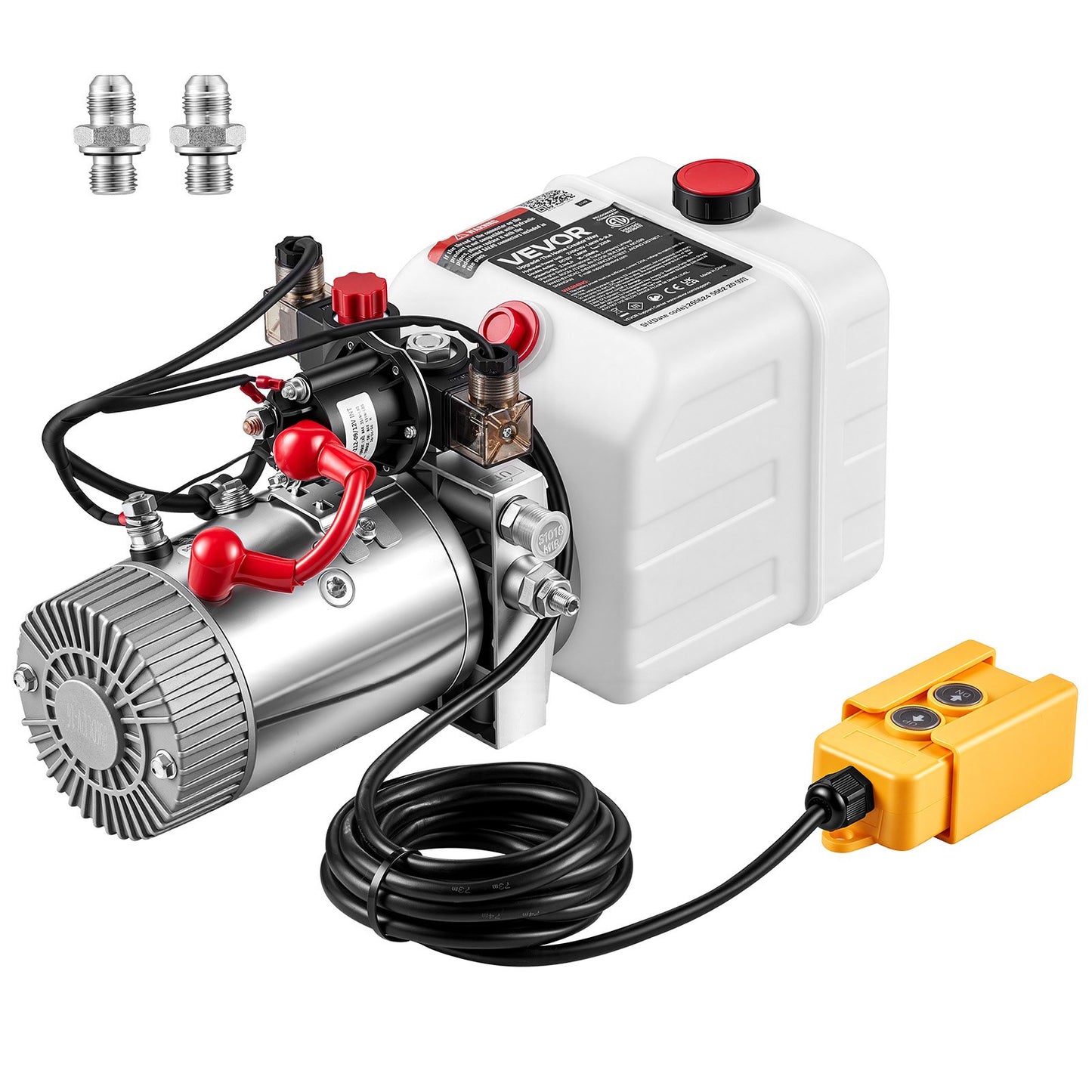 3L Hydraulic Pump, Double Acting Dump Trailer Pump, 22Mpa Max Relief Pressure & 3.4L/min Flow Rate, DC 12V 1.6KW Hydraulic Power Unit for Dump Trailer Car Lifting (Horizontal Installation)
