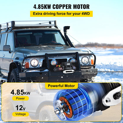 13,500 kg 12V Electric Truck Winch with 24m Synthetic Rope & Remote Control