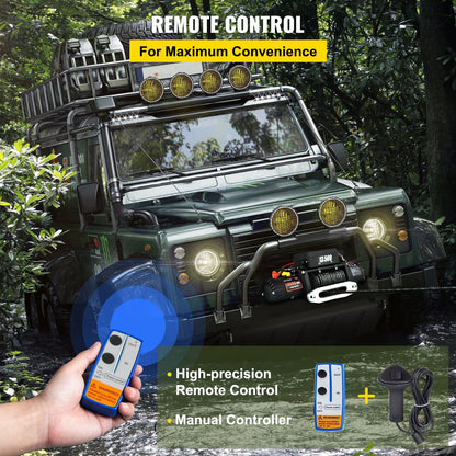 13,500 kg 12V Electric Truck Winch with 24m Synthetic Rope & Remote Control