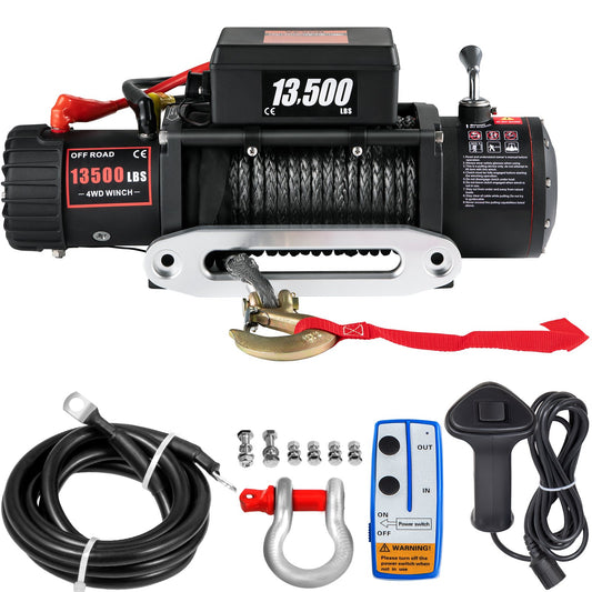 VEVOR 13500 LBS Electric Truck Winch12v Electric Winch ATV Synthetic Rope with Remote