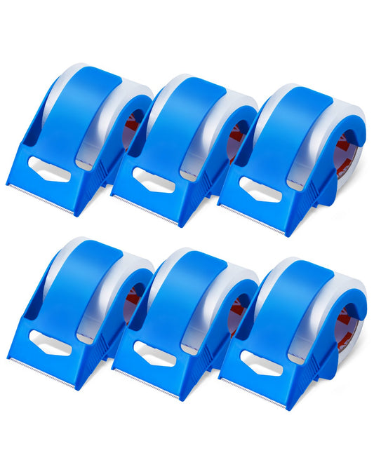 VEVOR Packing Tape 6 Rolls 25 Yards Clear Shipping Tape with Dispenser 2.7 Mil