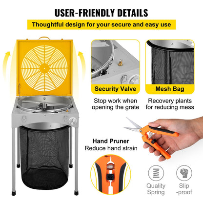 Electric 0.45m Bud Trimmer, Stainless Steel, 3-Speed, High-Efficiency Blade