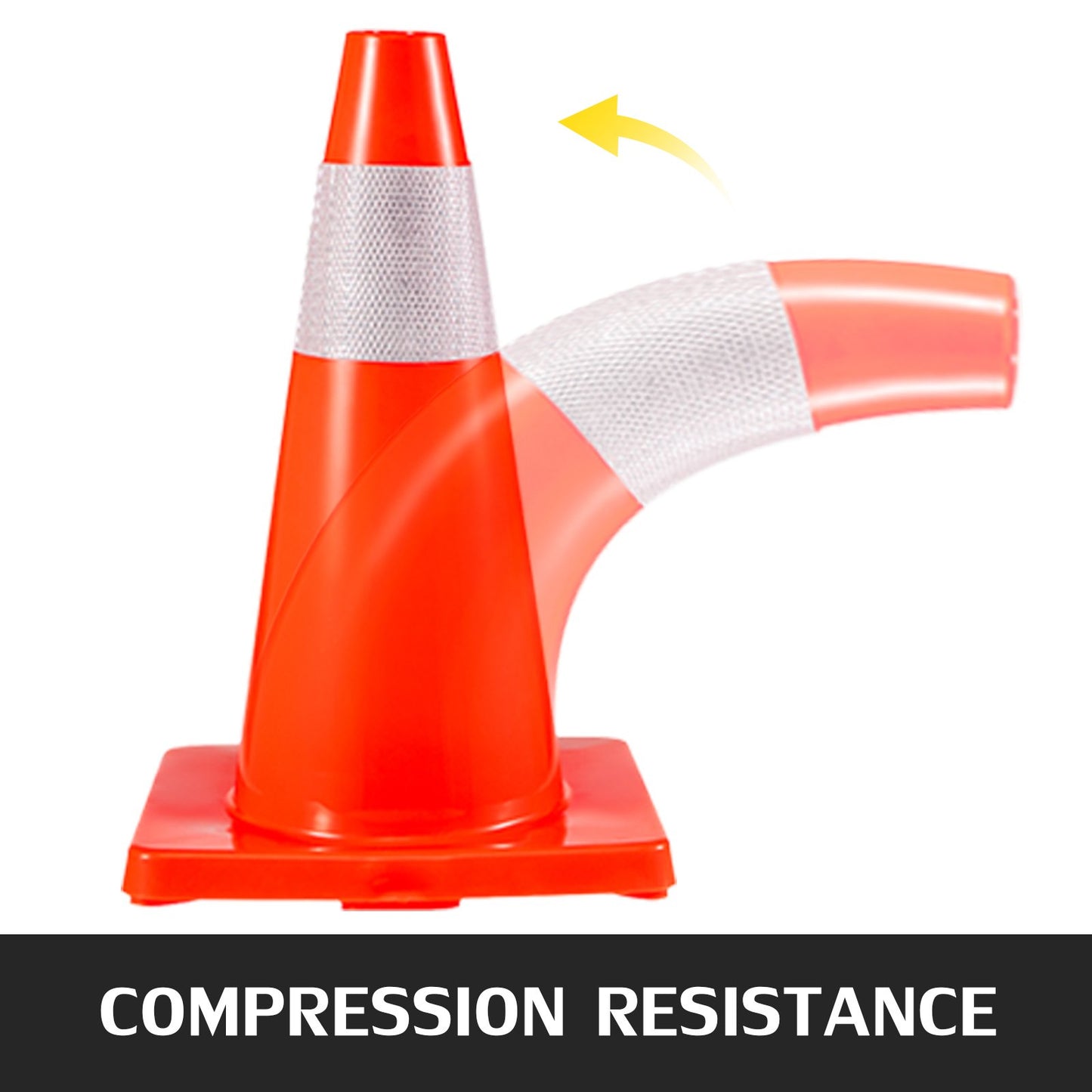 VEVOR 12Pack 18" Traffic Cones, Safety Road Parking Cones PVC Base, Orange Traffic