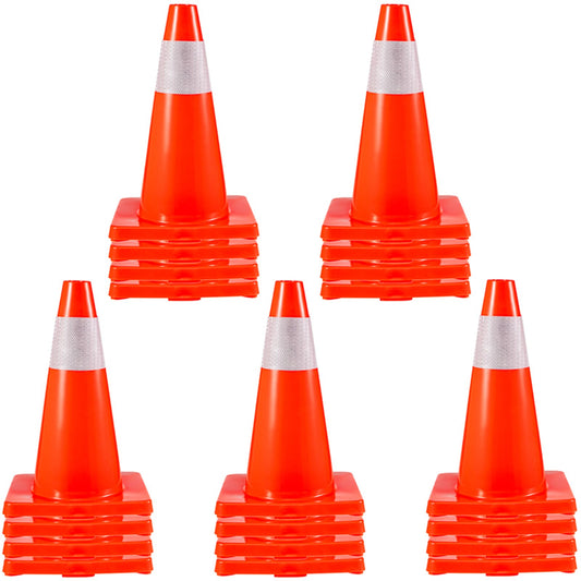 VEVOR 20Pack 18\" Traffic Cones, Safety Road Parking Cones PVC Base, Orange Traffic
