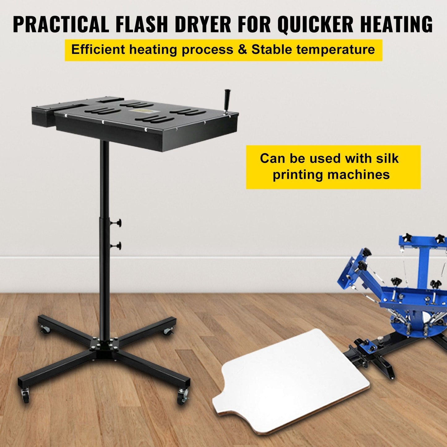 Electric Screen Printing Dryer with Adjustable Stand, 0.45x0.45m, 2000W Power