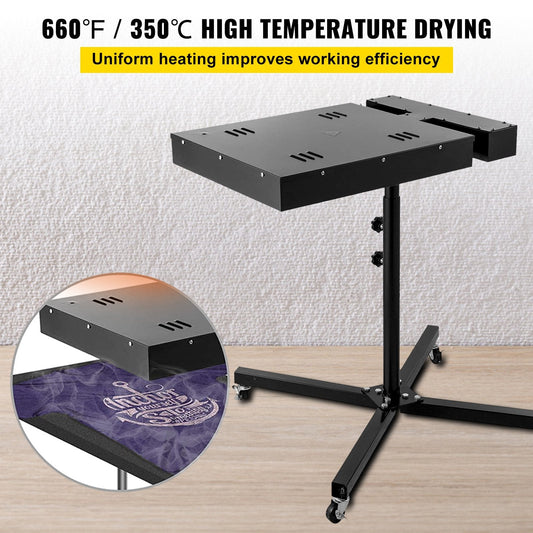 Electric Screen Printing Dryer with Adjustable Stand, 0.45x0.45m, 2000W Power