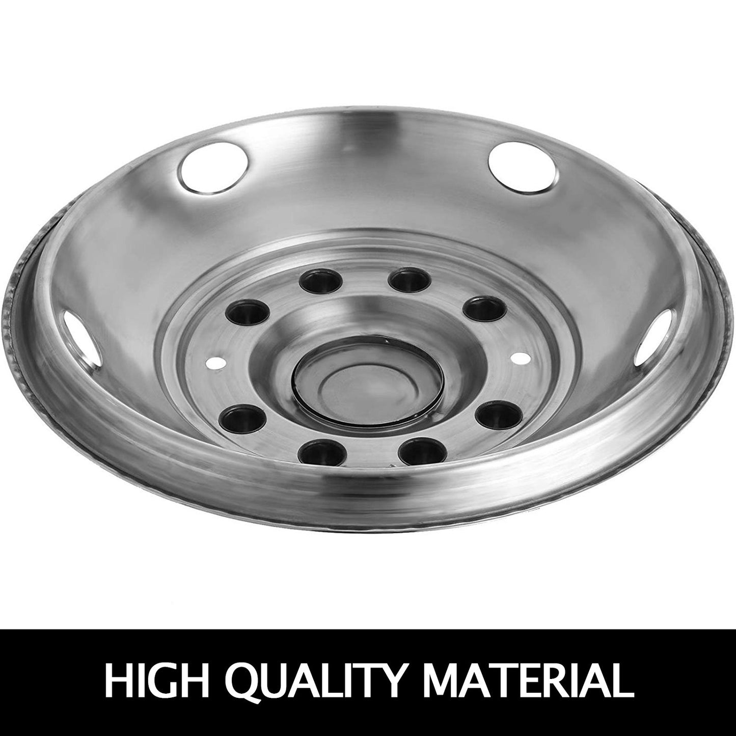 VEVOR Polished 19.5" 10 Lug Wheel Simulators Stainless Steel Bolt Kit Hubcap Kit