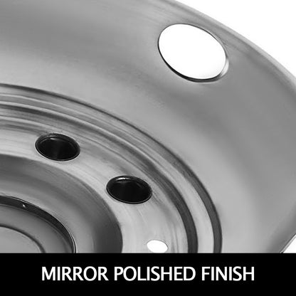 VEVOR Polished 19.5" 10 Lug Wheel Simulators Stainless Steel Bolt Kit Hubcap Kit