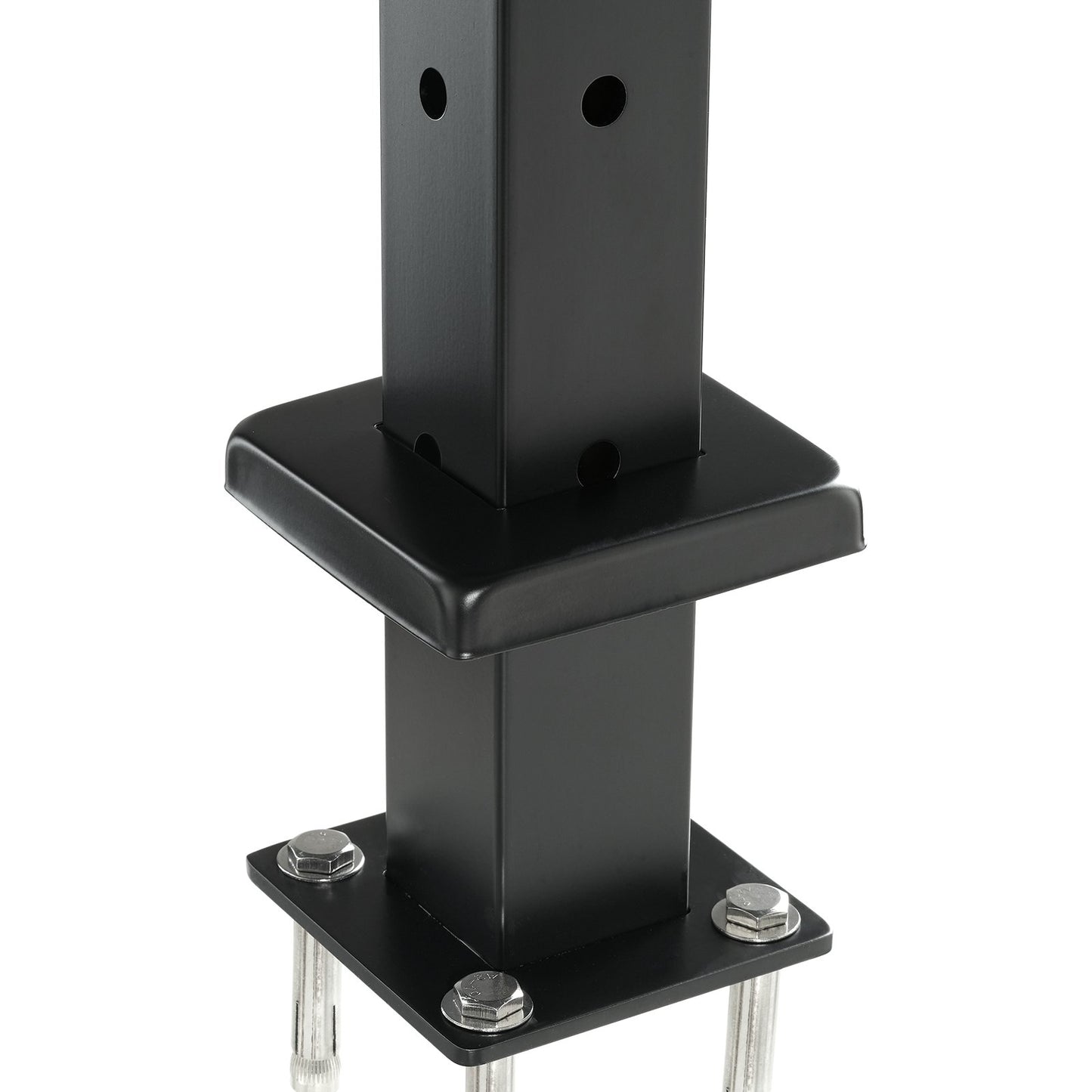 Cable Railing Post, 1.07 m Corner Railing Post, with L-Shaped Pre-Drilled Holes, Stainless Steel Cable Rail Post with Horizontal and Curved Bracket, 1-Pack, Black, 1JZLGZXHS10607YXO001V0