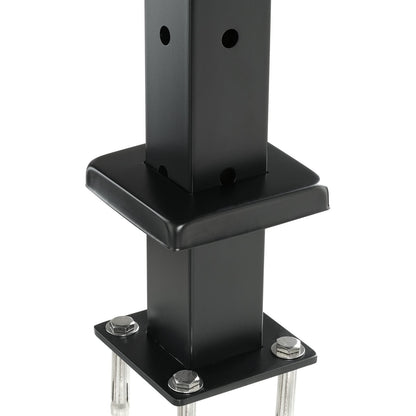 Cable Railing Post, 1.07 m Corner Railing Post, with L-Shaped Pre-Drilled Holes, Stainless Steel Cable Rail Post with Horizontal and Curved Bracket, 1-Pack, Black, 1JZLGZXHS10607YXO001V0