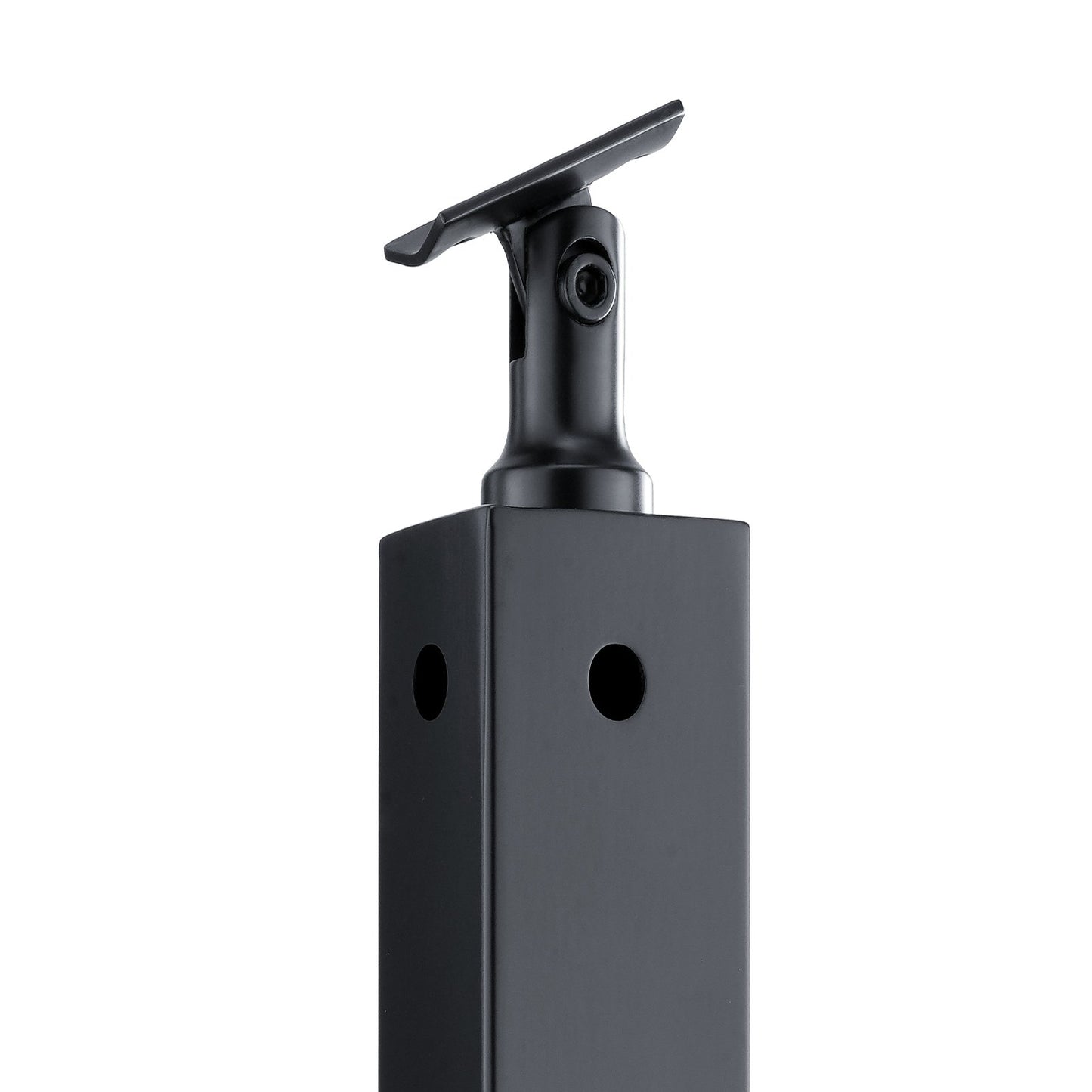 Cable Railing Post, 1.07 m Corner Railing Post, with L-Shaped Pre-Drilled Holes, Stainless Steel Cable Rail Post with Horizontal and Curved Bracket, 1-Pack, Black, 1JZLGZXHS10607YXO001V0