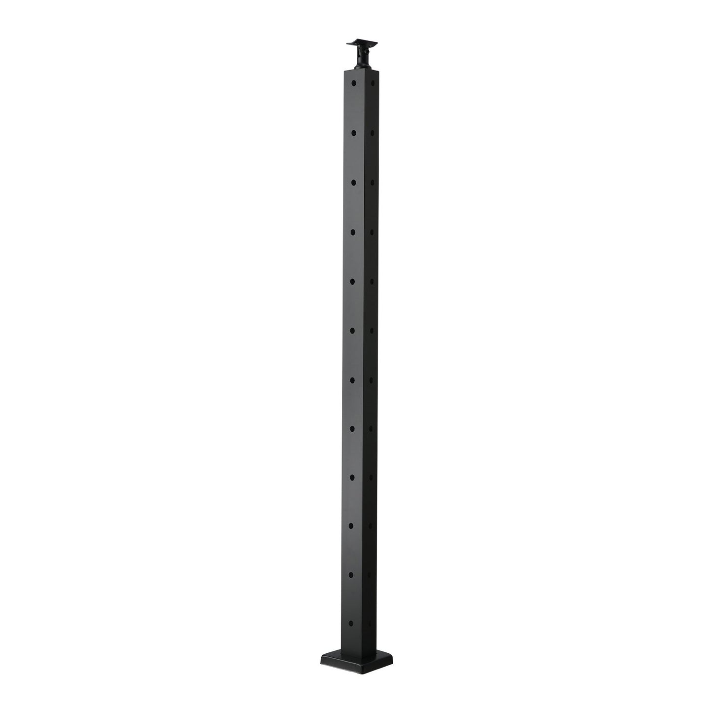 Cable Railing Post, 1.07 m Corner Railing Post, with L-Shaped Pre-Drilled Holes, Stainless Steel Cable Rail Post with Horizontal and Curved Bracket, 1-Pack, Black, 1JZLGZXHS10607YXO001V0