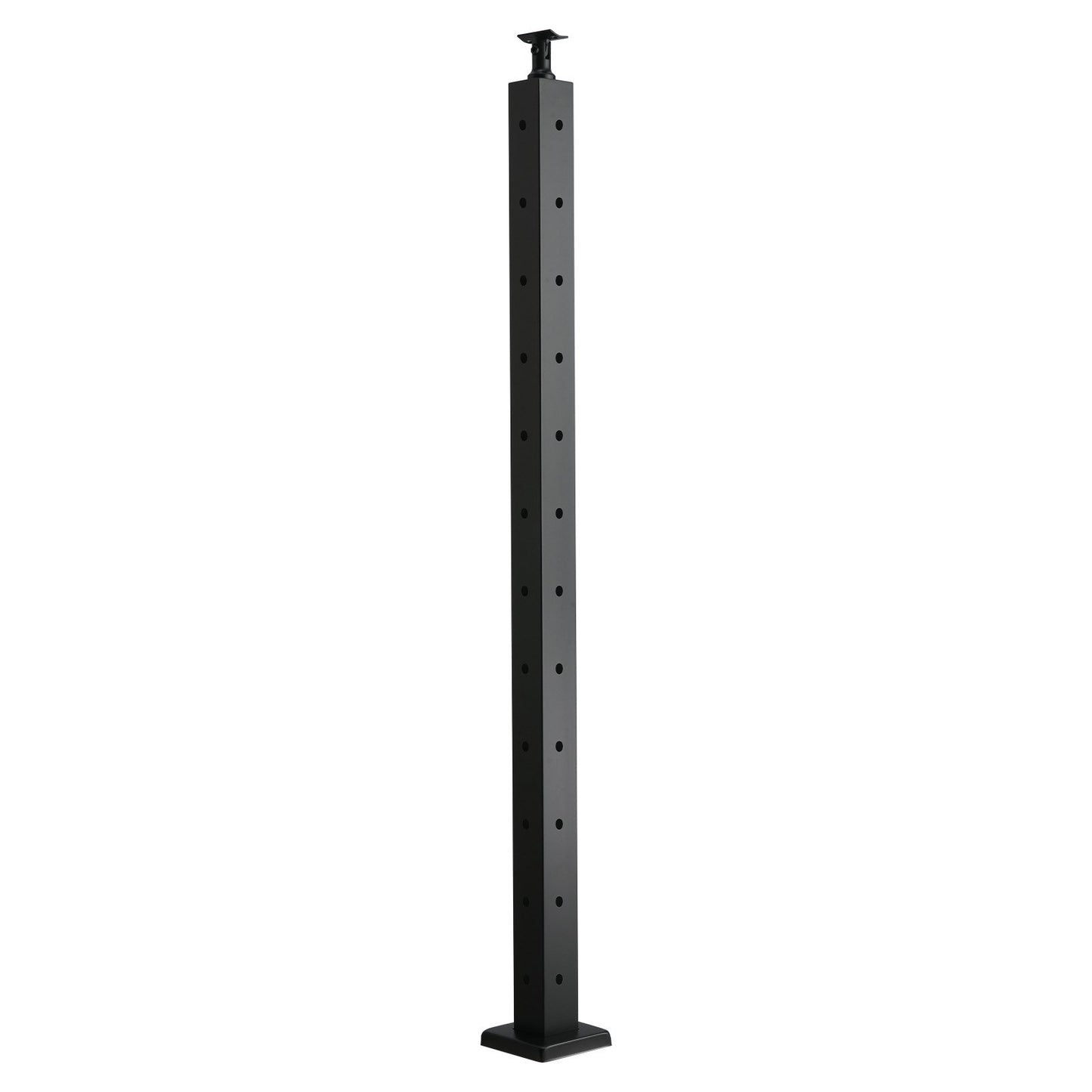 Cable Railing Post, 106.7x5x5cm Corner Railing Post, with L-Shaped Pre-Drilled Holes, Stainless Steel Cable Rail Post with Horizontal and Curved Bracket, 1-Pack, Black, 1JZLGZXHS1065S1EW001V0