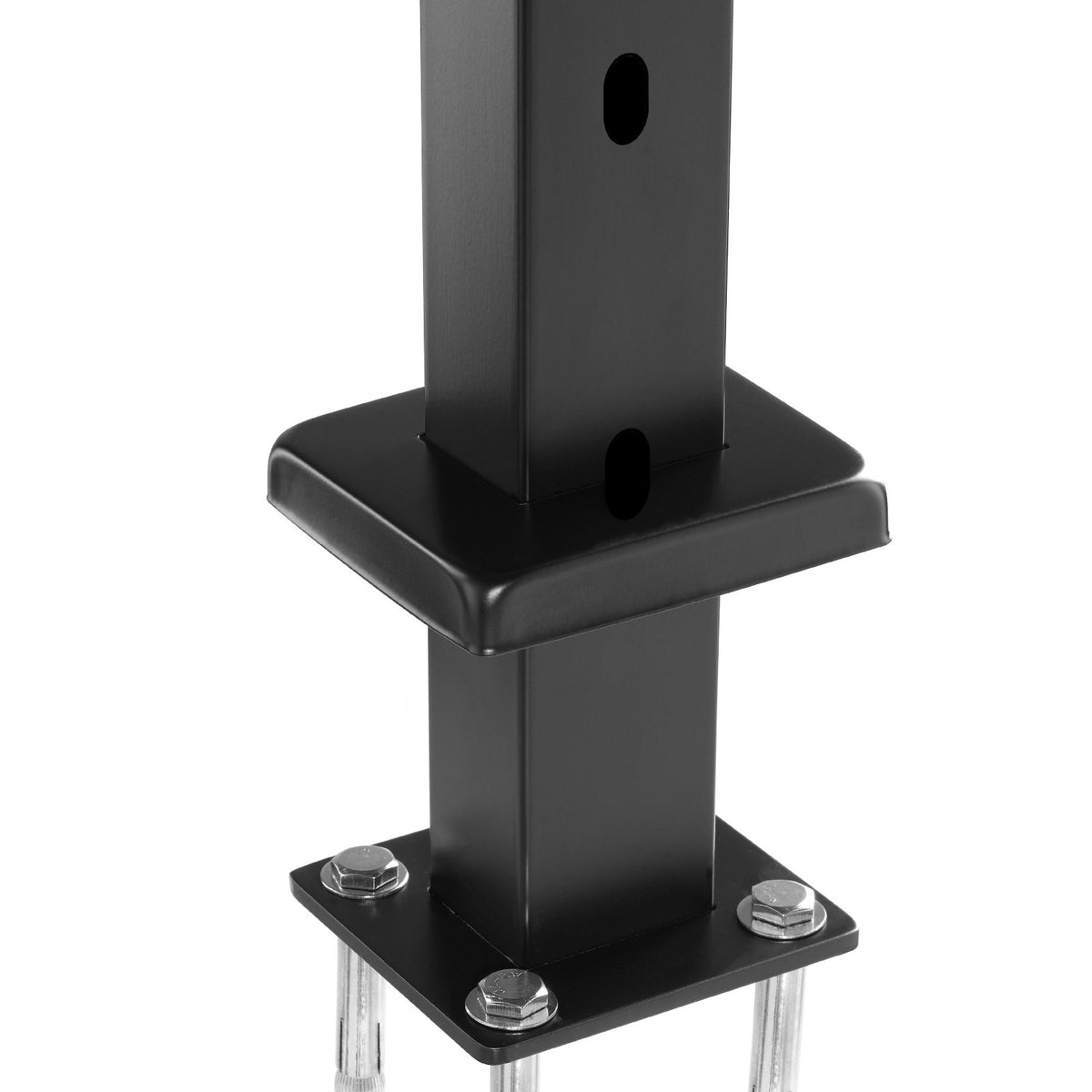 Cable Railing Post, 36x1x2 Inch Stair Railing Post, with Pre-Drilled 30° Angled Holes, Stainless Steel Cable Rail Post with Horizontal and Curved Bracket, 1-Pack, Black, 1JZLGZXHS91402OS1001V0