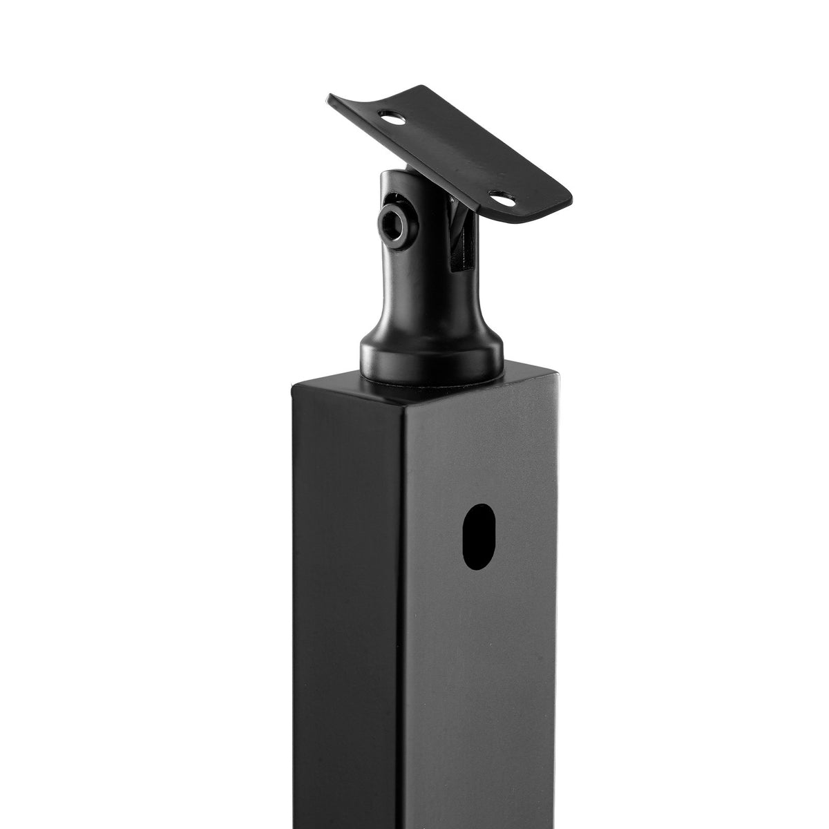Cable Railing Post, 36x1x2 Inch Stair Railing Post, with Pre-Drilled 30° Angled Holes, Stainless Steel Cable Rail Post with Horizontal and Curved Bracket, 1-Pack, Black, 1JZLGZXHS91402OS1001V0