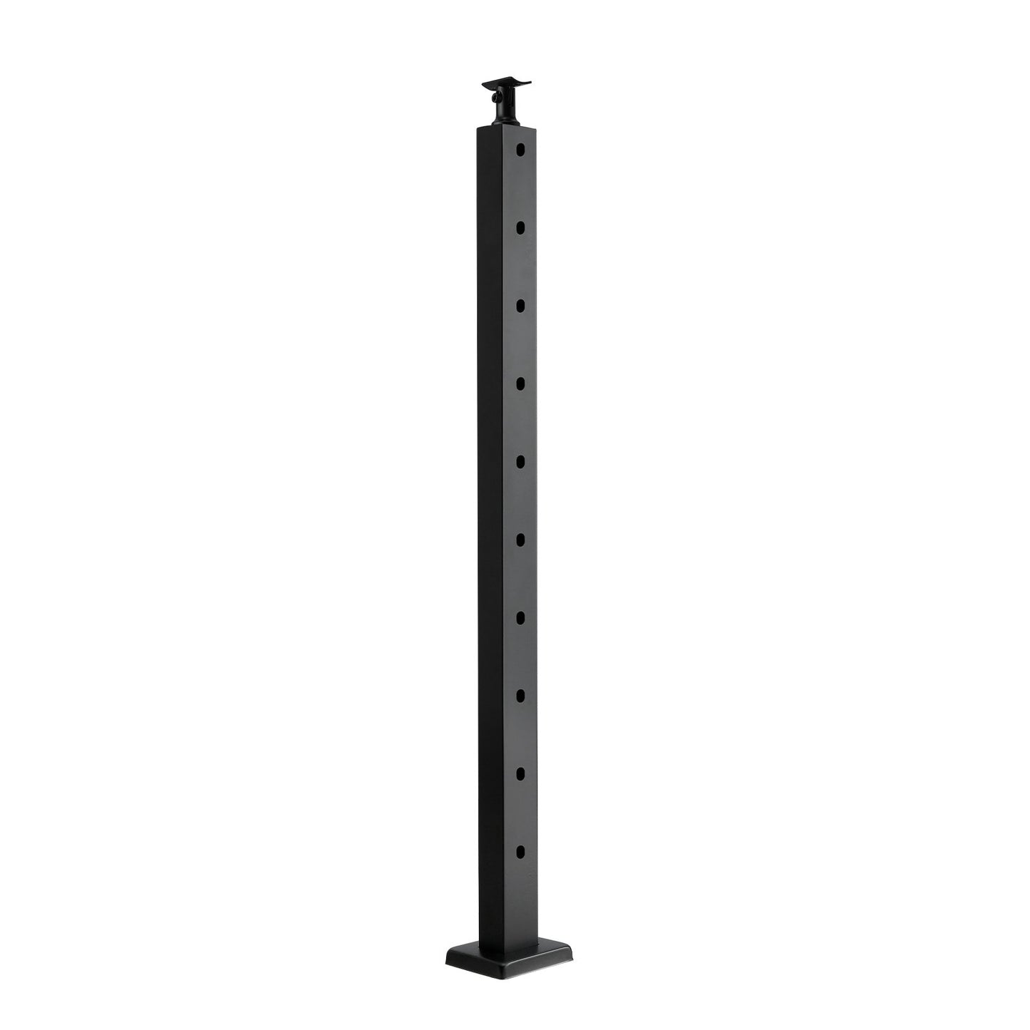 Cable Railing Post, 36x1x2 Inch Stair Railing Post, with Pre-Drilled 30° Angled Holes, Stainless Steel Cable Rail Post with Horizontal and Curved Bracket, 1-Pack, Black, 1JZLGZXHS91402OS1001V0