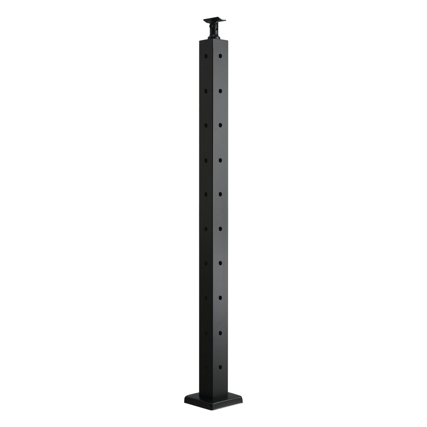 Cable Railing Post, 914.4 x 50.8 x 50.8 mm Corner Railing Post, with L-Shaped Pre-Drilled Holes, Stainless Steel with Horizontal and Curved Bracket, 1-Pack, Black, 1JZLGZXHS914ZPBNY001V0