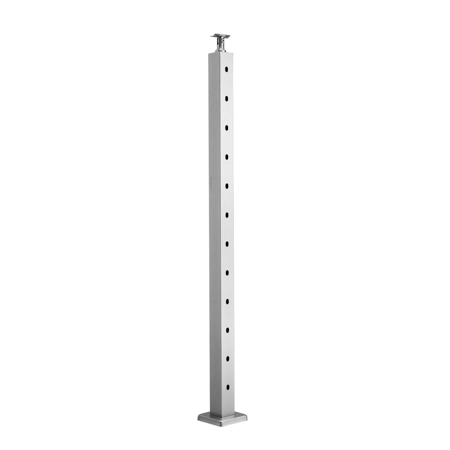 Cable Railing Post, 106.7x5x5cm Stair Railing Post, with Pre-Drilled 30° Angled Holes, Stainless Steel Cable Rail Post with Horizontal and Curved Bracket, 1-Pack, Silver, 1JZLGZXYS1062TLWC001V0