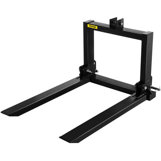 VEVOR 3 Point Hitch Pallet Fork 2000lbs, Fork Attachment for Category 1 Tractor,