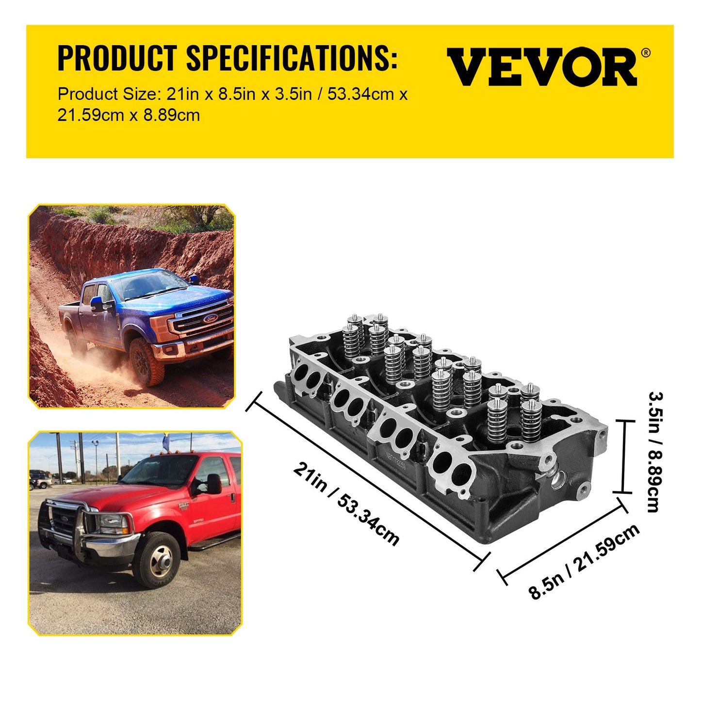 VEVOR Replacement for 6.0L Cylinder Head 18MM Power Stroke Bare F-Series Cylinder