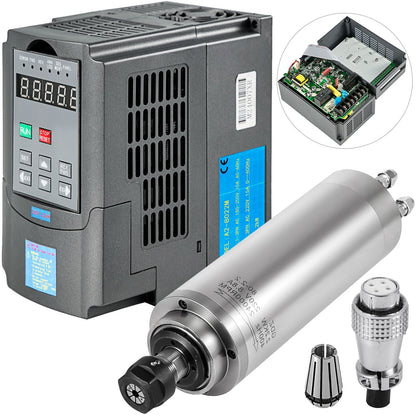 2.2KW Water-Cooled Spindle Motor & 3HP VFD Inverter with English Manual