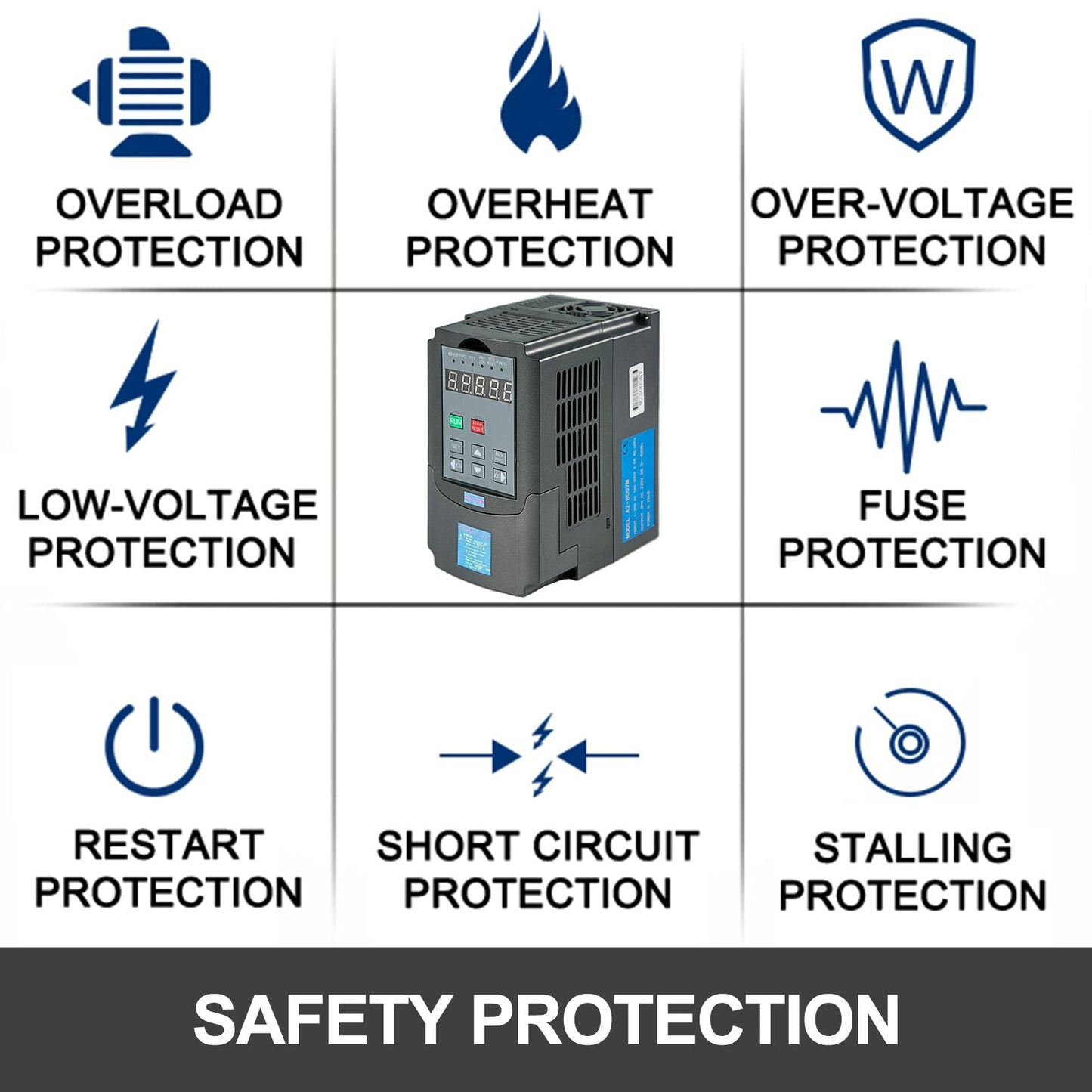 2.2KW Water-Cooled Spindle Motor & 3HP VFD Inverter with English Manual