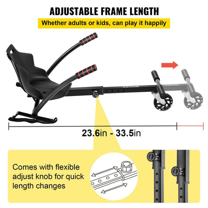 Adjustable Hover Kart for Kids & Adults, Fits 0.17m/0.20m/0.25m Hoverboards