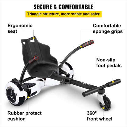 VEVOR Hover Kart Cool Mini Hover Board Cart Two Wheel Self Balancing Scooter 6.5"